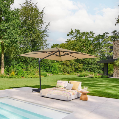 Mobilier terasa SUNS grado_Ø140_camel-sand_neolith_light_taupe. Conține culorile:
