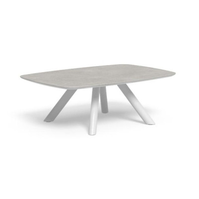 Masă de cafea Coral, Aluminium White - Beige, 120x80cm, Talenti