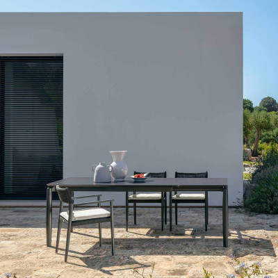 Masă de grădină extensibilă Dolcevita, Aluminium Graphite - Dark Grey, 200/265×100cm, Talenti