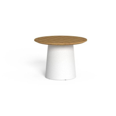 Masă de cafea Dolcevita, Aluminium White - Natural Teak, D60cm, Talenti