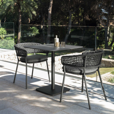 Fotoliu dining Moon, Aluminium Graphite - Dark Grey, Talenti