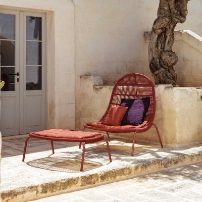 Set lounge Panama armchair plus puf, roșu, Talenti