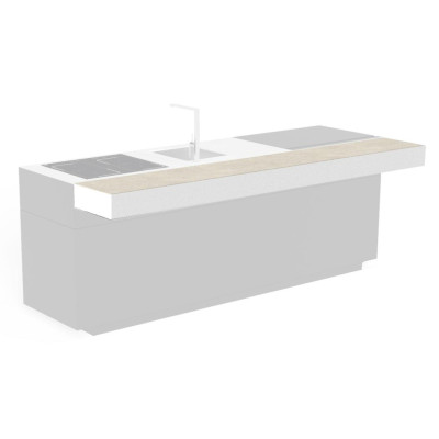 Snack bar Tikal, 240 x 35cm, Magnesit White - Gres Glocal Ginger, Talenti