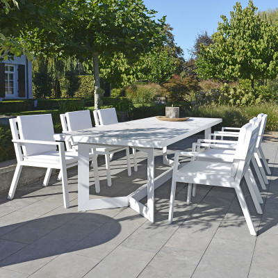 Mobilier terasa Borek 7140-12_KS338-white. Conține culorile: Alb, Alb Trafic, Gri, Gri Prăfuit