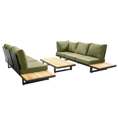 Mobilier terasa Yoi Furniture Y1235_Y1234_Y1236-453_sofa. Conține culorile: Verde, Verde Măsliniu, Bej, Bej Verzui, Albastru, Albastru-Negru