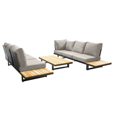 Mobilier terasa Yoi Furniture Y1235_Y1234_Y1236-423_sofa. Conține culorile: Gri, Gri Șoarece-Perlă, Alb, Alb Stridie, Roșu, Roșu Vin