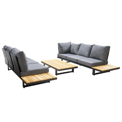 Mobilier terasa Yoi Furniture Y1235_Y1234_Y1236-487_sofa. Conține culorile: Alb, Alb Stridie, Maro, Maro-Portocaliu, Negru, Negru Închis