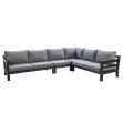 Colțar de grădină Midori XL, negru, Yoi Furniture