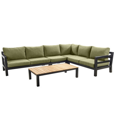 Mobilier terasa Yoi Furniture midori_cornerset_xl_71-453. Conține culorile: Gri, Gri Khaki, Fildeș, Fildeș Deschis, Albastru, Albastru-Negru