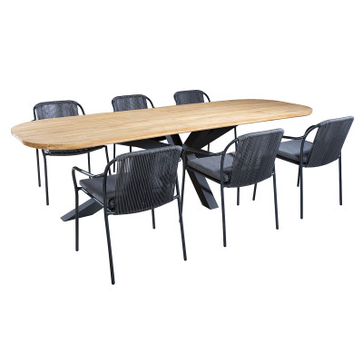 Mobilier terasa Yoi Furniture Y1323-19. Conține culorile: Bej, Bej Gri, Albastru, Albastru-Negru