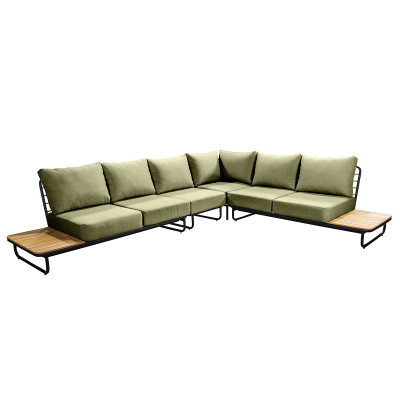 Mobilier terasa Yoi Furniture taiyo_cornerset-emerald_green. Conține culorile: Verde, Verde Stuf, Verde, Verde Sticlă, Violet, Violet Semnal