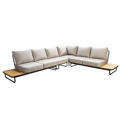 Mobilier terasa Yoi Furniture taiyo_cornerset-flax_beige. Conține culorile: Galben, Galben Ocru, Maro, Maro Nucă, Roșu, Roșu Lila