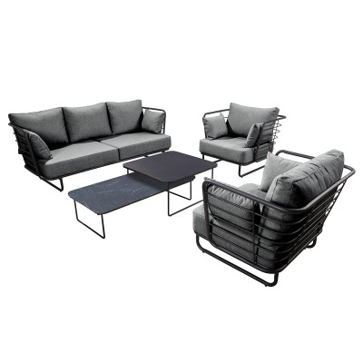 Mobilier terasa Yoi Furniture Y1201-71/487. Conține culorile: Gri, Gri Închis Perlă, Negru, Negru Închis, Alb, Alb Trafic