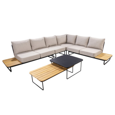 Mobilier terasa Yoi Furniture taiyo_cornerset-flax_beige. Conține culorile: Galben, Galben Ocru, Maro, Maro Nucă, Roșu, Roșu Lila