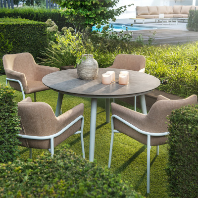 Mobilier terasa Yoi Furniture Y1263-22/462. Conține culorile: Galben, Auriu Perlă, Maro, Maro-Negru, Alb, Alb Trafic