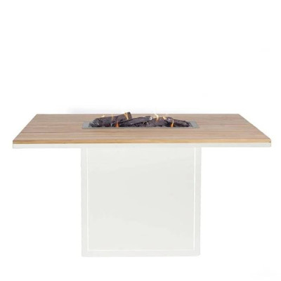Masă firepit Cosiloft 120 Relax Dining, White / Teak