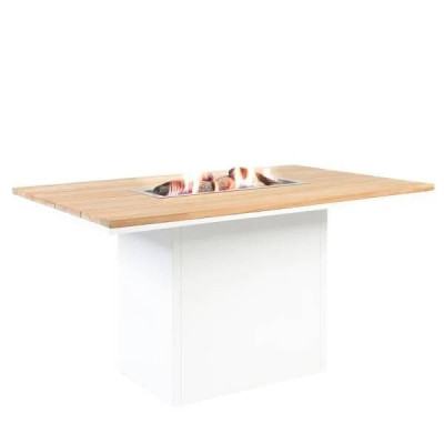 Masă firepit Cosiloft 120 Relax Dining, White / Teak