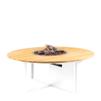 Cosiloft 120 Round Lounge Table White / Teak