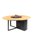 Cosiloft 120 Round Lounge Table Black / Teak