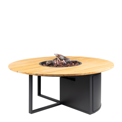 Cosiloft 120 Round Lounge Table Black / Teak