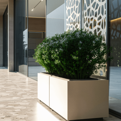 Decoratiuni Graphtec GRPH-jardiniera_lyria_alba. Conține culorile: