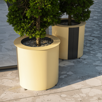 Decoratiuni jardiniera_neoround_crem. Conține culorile: