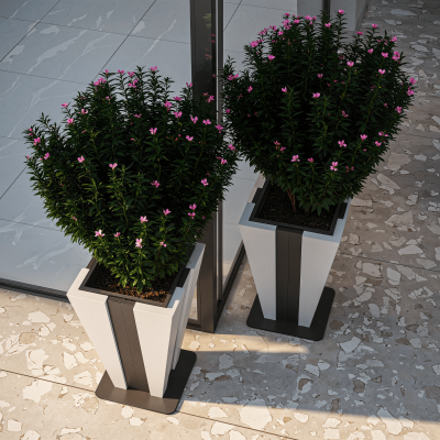 Decoratiuni Graphtec GRPH-jardiniera_scala_alba. Conține culorile: