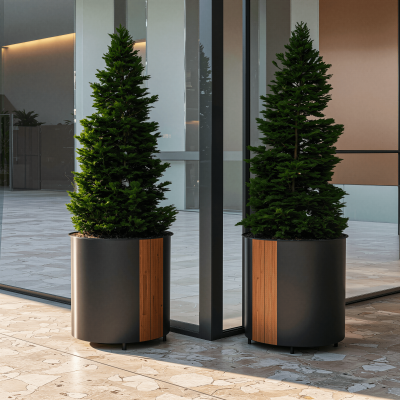 Decoratiuni Graphtec GRPH-jardiniera_serra_gri. Conține culorile:
